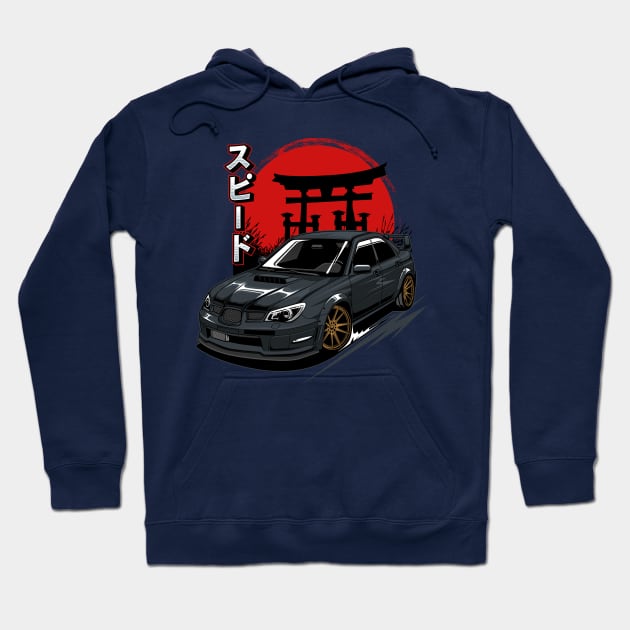 Subaru STI Black Hoodie by cturs